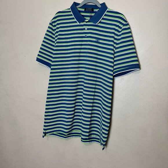 G/Fore G4 Golf Polo Shirt Mens Size XL Striped Green / Blue‎ / White NWT $120 - Picture 1 of 8